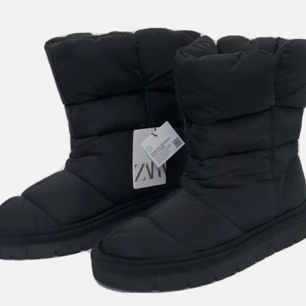 Zara Padded Black Ankle Booties